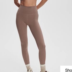 Varley Taupe High-Waisted Leggings